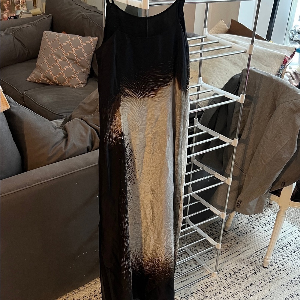 Halston Heritage designer double strap long slip flowing dress small - Picture 4 of 5